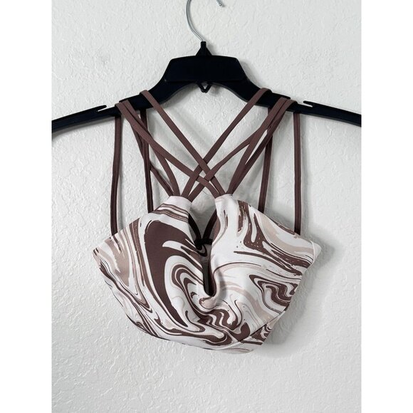 LA + Image Two Piece Active Wear Set Legging & Sports Bra Tie Dye Tan Women’s XS - Picture 2 of 7